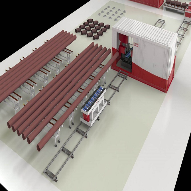 solução de fabricação de carretel de tubo de tipo totalmente móvel para planta de gás de aço inoxidável